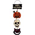 thumbnail image 1 of Decoraciones de Halloween Letrero colgante de puerta Feliz Halloween Paneles de madera rústica Letrero de suspensión de puerta para Halloween Dormitorio en casa Decoración interior al aire libre JAMW Sencillez, 1 of 5