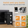 thumbnail image 4 of Caja de seguridad y bloqueo Teclado de seguridad electrónica digital Mini cajas fuertes pequeñas con caja de seguridad negra para uso comercial en viajes de oficina en el hogar, 0.236 pies cúbico, 4 of 5