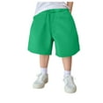 thumbnail image 3 of Linfrsh Cargo Shorts for Boys Girls Shorts Kids High Waisted Cargo Shorts Summer Casual Shorts with Pockets(Green,Size 12-13 T), 3 of 6