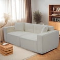 thumbnail image 4 of FFZ Full Foam Compression Modern Teddy Velvet Sofa 2-3 Seat Mid Century Indoor Couch Upholstered For Living Room Bedroom, 4 of 4
