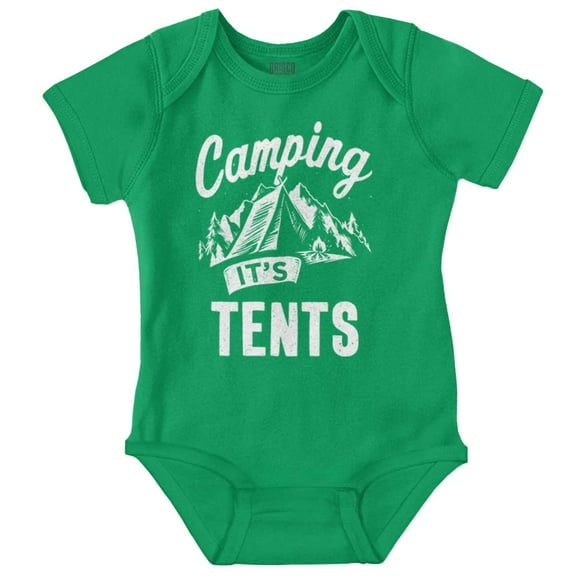 Camping Its In Tents Funny Outdoors Romper Boys or Girls Infant Baby Brisco Brands 12M