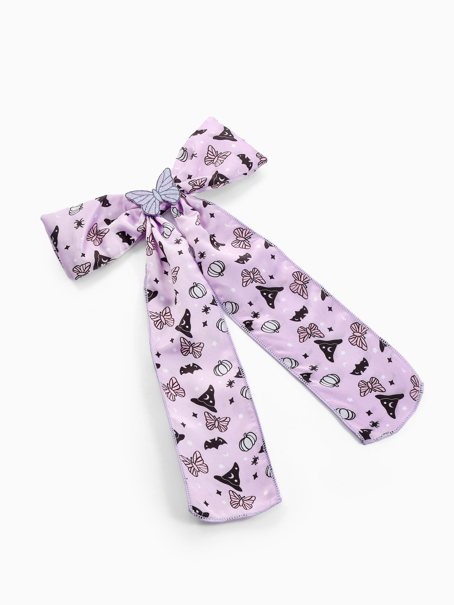 Way to Celebrate Purple Butterfly Print Halloween Hair Bow, 1 Piece