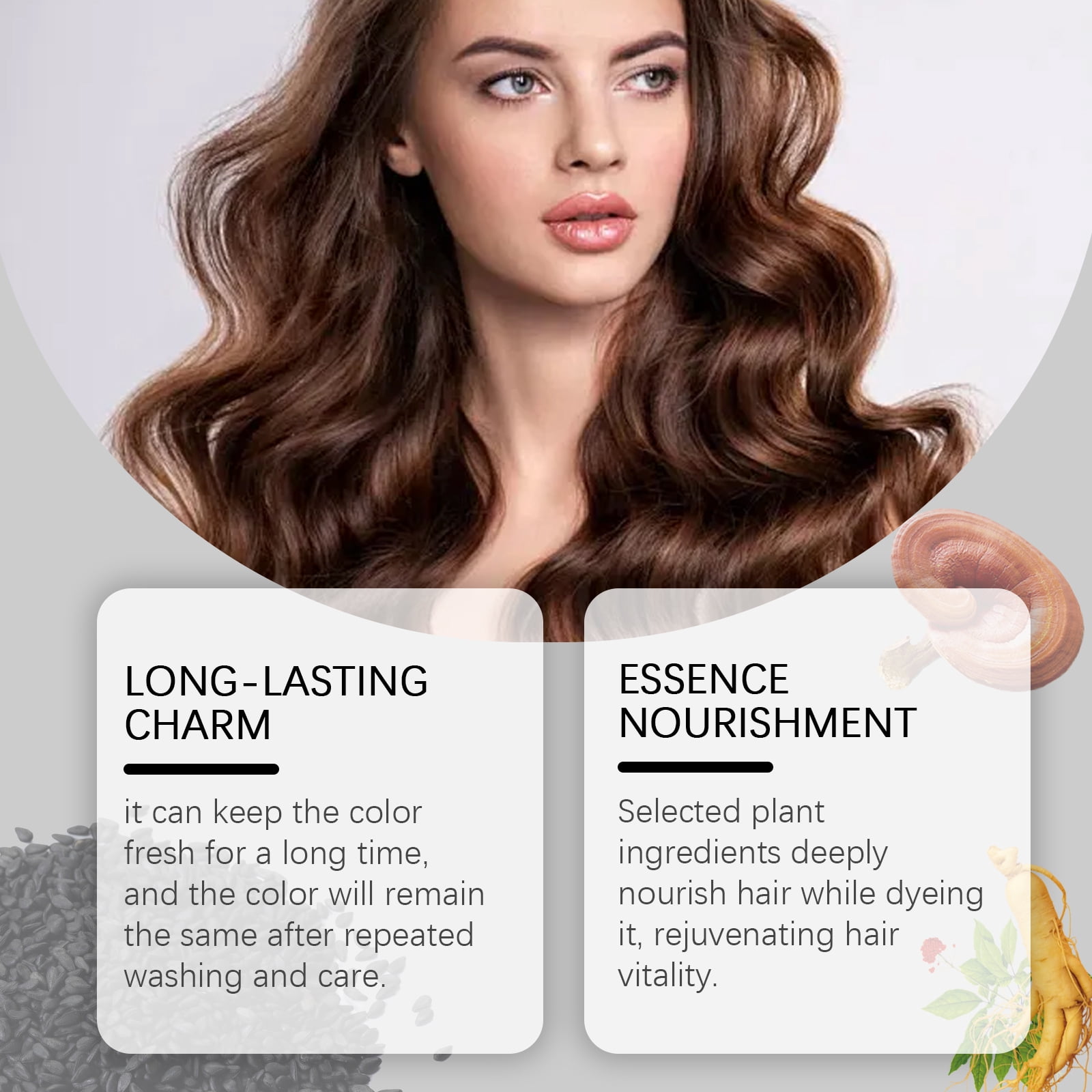 Alvantor 3 in 1 Black Hair Dye Shampoo, Permanent & Fade-Resistant, Gray Coverage, 3.52fl.oz