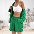 thumbnail image 2 of Conjunto de pantalón corto de 2 piezas para mujer cuello en V camiseta informal de gran tamaño pantalones cortos traje de vacaciones FLhrweasw Nuevo, 2 of 7