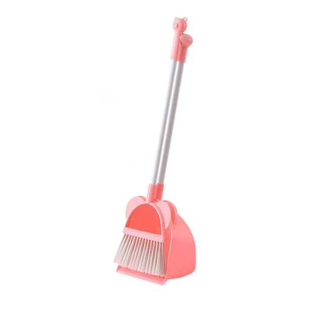 Mini escoba con recogedor, juego de escobas, regalos navideños, pequeño juego de ayuda para el hogar rosa