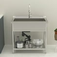 thumbnail image 4 of 36 in. Freestanding Stainless Steel Single Bowl Commercial Utility Sink with Faucet for Laundry Room, 4 of 11
