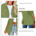 thumbnail image 5 of Blusa De Mujer, Camisa De Manga Larga Con Bolsillos Laterales De Color Puro Para Oficina ANGGREK No, 5 of 5