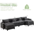 thumbnail image 5 of IPKIG Sectional Sofa Comfy Cloud Couch for Living Room with Pillows, Modern Velvet Sofa Sleeper Deep Couches with Two Ottoman (Grey, 6-Seat), 5 of 10