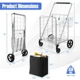 thumbnail image 6 of WYDK Shopping Cart with Oxford Liner Bag, 27.5 Gallon Folding Grocery Cart on Wheels, Double Basket, 330 LBS Weight Capacity, Portable Granny Cart Shopping Cart for Market Laundry (Silver), 6 of 18