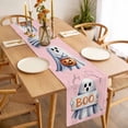 thumbnail image 3 of Pink Halloween Table Runner - 120 Inch Long, Kitchen Dining Table Runner Dresser Scarves, Cute Ghost Modern Art Farmhouse Decor for Coffee Tables Wedding Party Banquet, 3 of 8