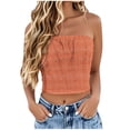 thumbnail image 1 of Tube Top for Women, Sleeveless Strapless Solid Color Summer Top, Polyester Casual Fit, Regular Length, Hand Wash Cold, 1 of 5