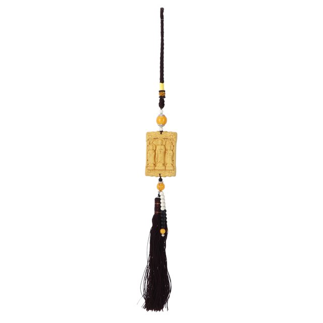 Colgante de Buda para coche, estatua de Buda de boj tallada, adornos colgantes para coche, amuleto de decoración