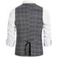 thumbnail image 3 of Chaleco de traje de negocios a cuadros para hombre, chaqueta de corte regular, chaleco informal a cuadros irregulares, chaleco de negocios cruzado, 3 of 5