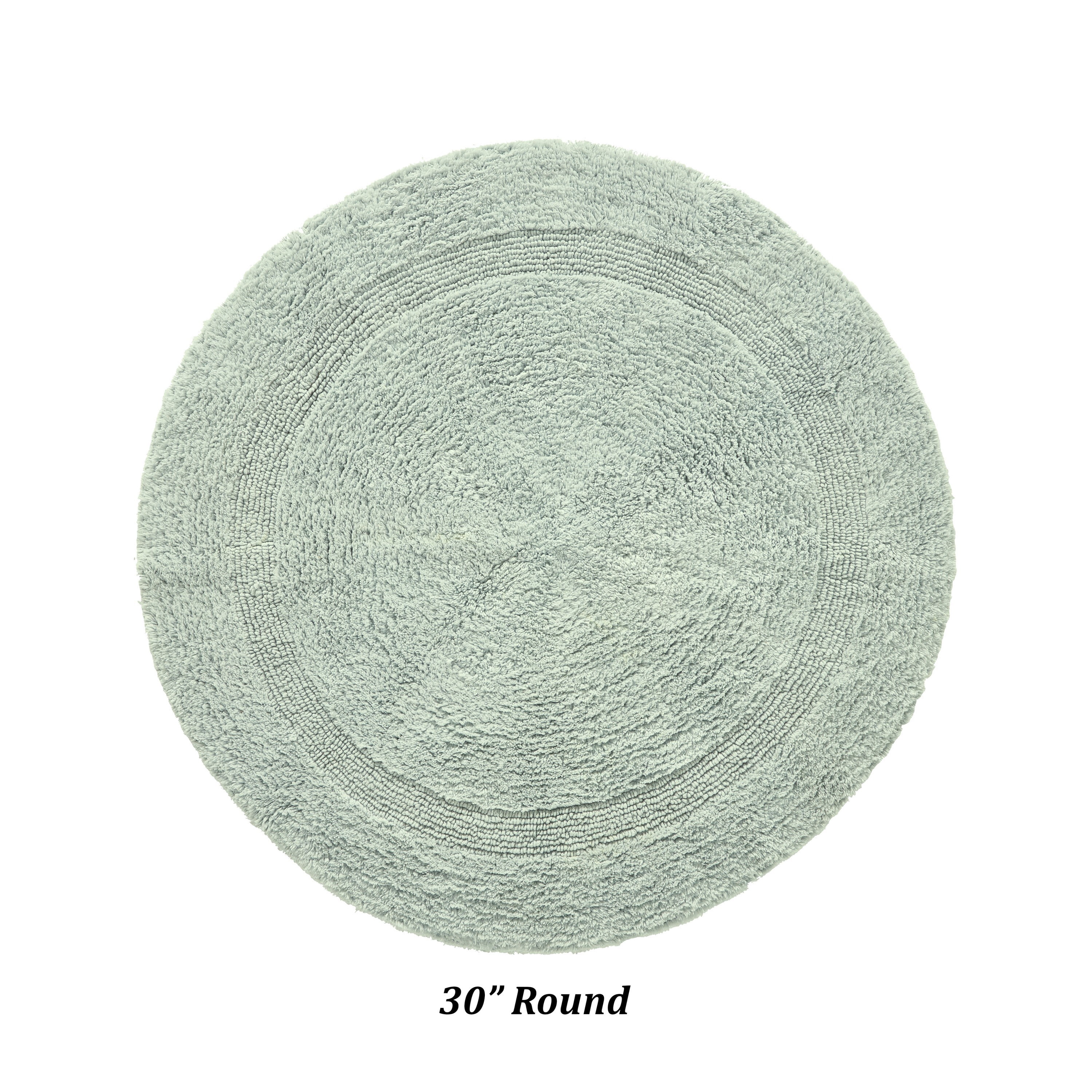 Better Trends Round Bath Mat 30" Diameter Elegant Reversible Bath Rug, Extra Soft Cotton for Ultimate Comfort, Absorbent, Ideal for Half Baths and Powder Rooms, (Dark Sage) Lux Collection