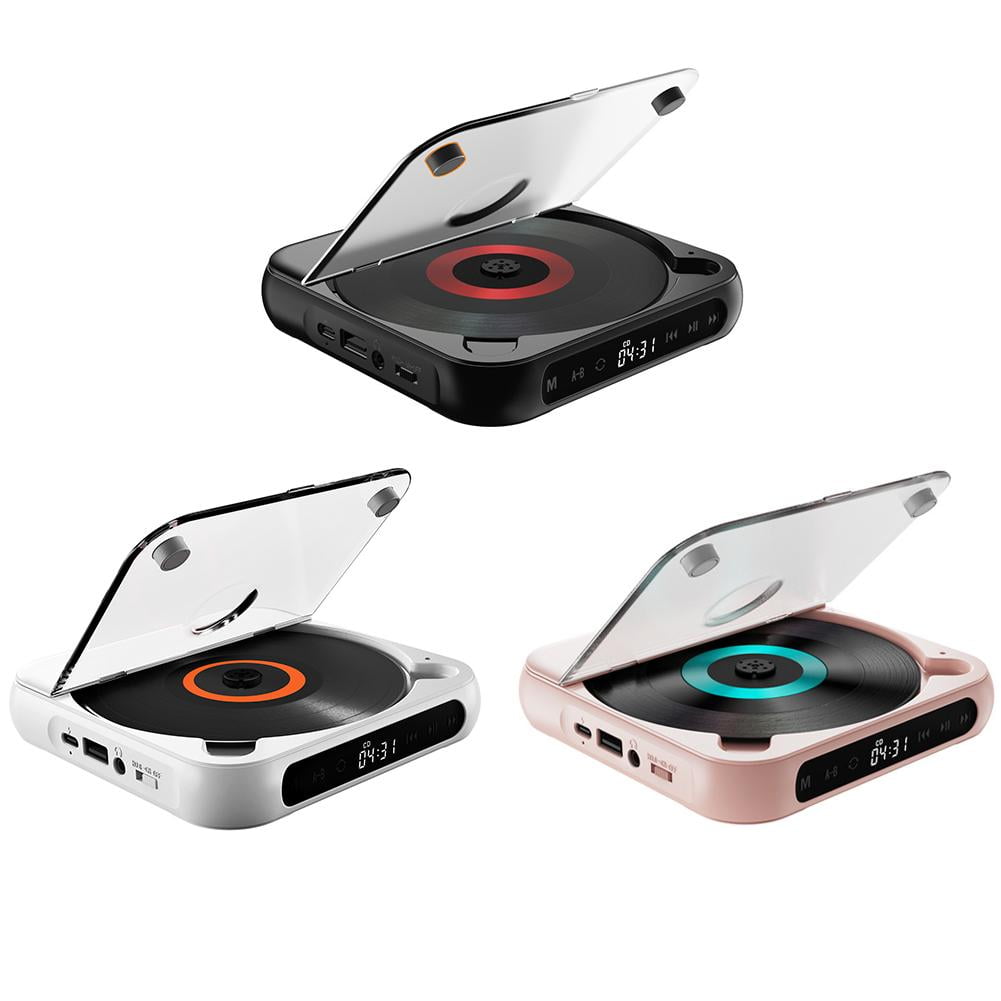 Portable Bluetooth 5.1 CD Player with LCD for Home and Travel