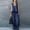 Navy, variant on mihongmao 80s Outfit for Ladies Date Night Sets Women's Casual Summer Beach Loose Two Piece Outfit Sleeveless V Neck Ruffle Top Wide Leg Pants Set White L