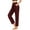 Wine, variant on ZZwxWA Capri Pants for Women, Summer Casual Pull on Womens Capris with Pockets, Women's Casual Pants & Capris, Ladies Capris Elastic Waist Solid
