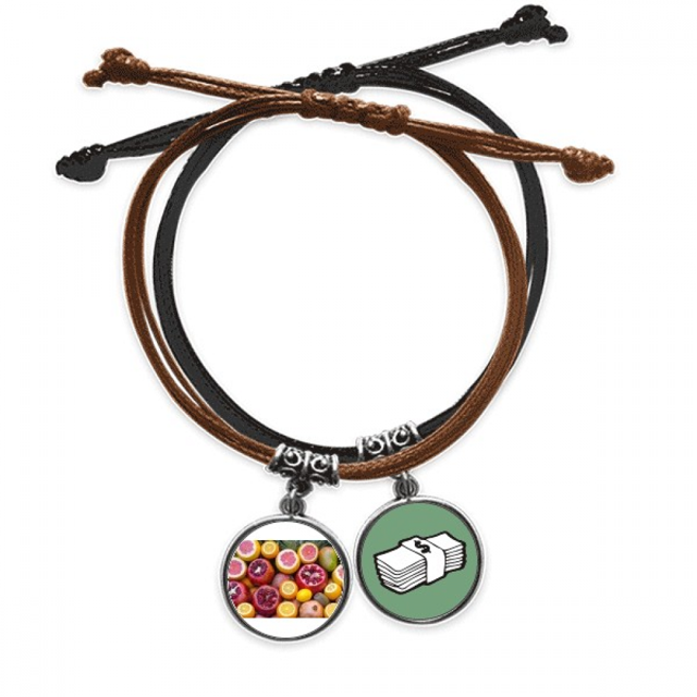 Fruta tropical fresca naturaleza foto Pulsera Cuerda Mano Cadena Cuero Dinero Pulsera Unbranded M
