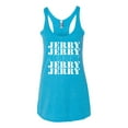 thumbnail image 2 of Wild Bobby Jerry Springer 90's TV Talk Show Host Jerry Jerry Chant Famous People Tri-Blend Racerback Tank Top, Vintage Turquoise, Medium, 2 of 6