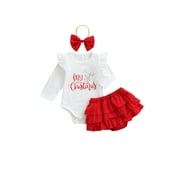 hirigin Letter Print Parent-child Sweatshirt or Baby Girl’s Three Piece Set