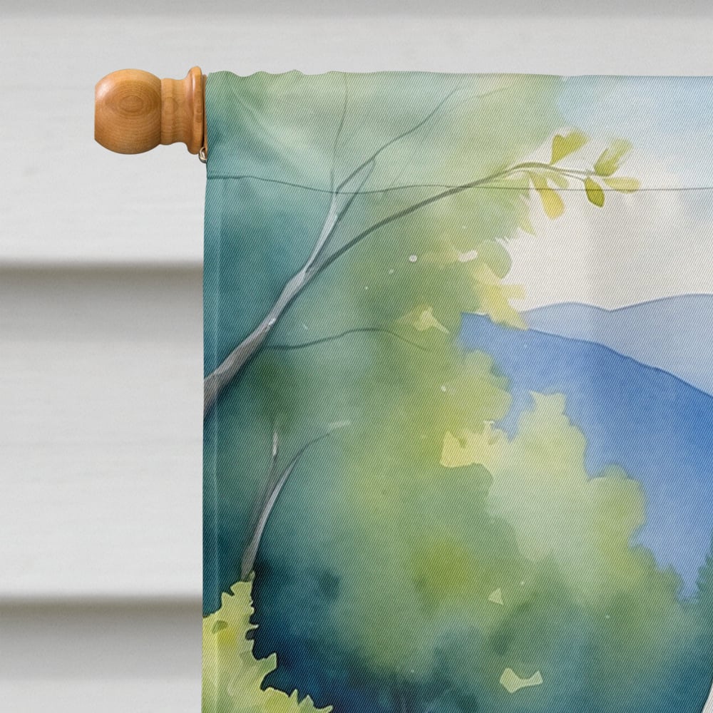 Westie Spring Path House Flag 28 in x 40 in
