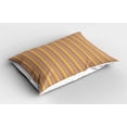 thumbnail image 2 of Ambesonne Abstract Pillow Sham 2 Pack, Quirky Modern Chained Form, 26"x20", Mustard Purple and Tan, 2 of 3