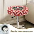 thumbnail image 4 of ZIATUBLE Christmas Cow Round Stool Cover Cushion Circle Chair Seat Covers 14-16 Inch Stretchy Circle Chair Dust Covers Protector 2 Pieces Set Fit for Most of Regular Size Round Stool, 4 of 6