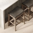 thumbnail image 3 of Maven Lane Adrien Saddle Barstool, Reclaimed Oak w/ Ronan Stone Vegan Leather, 3 of 6