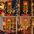 thumbnail image 6 of Diceymbol 9.84 in Bow and Bells Christmas Magic Spiral Hanging LED Light Collection, Warm LED Glow Vertical Holiday Decor for Porch Doorway Window Covered Patio, 6 of 10
