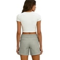 thumbnail image 6 of DORKASM Shorts for Women Bermuda Trendy Casual Summer High Waisted Wide Leg Shorts Ribbed Elastic Waist Comfy Beach Linen Shorts with Pockets Light Green 2XL, 6 of 6