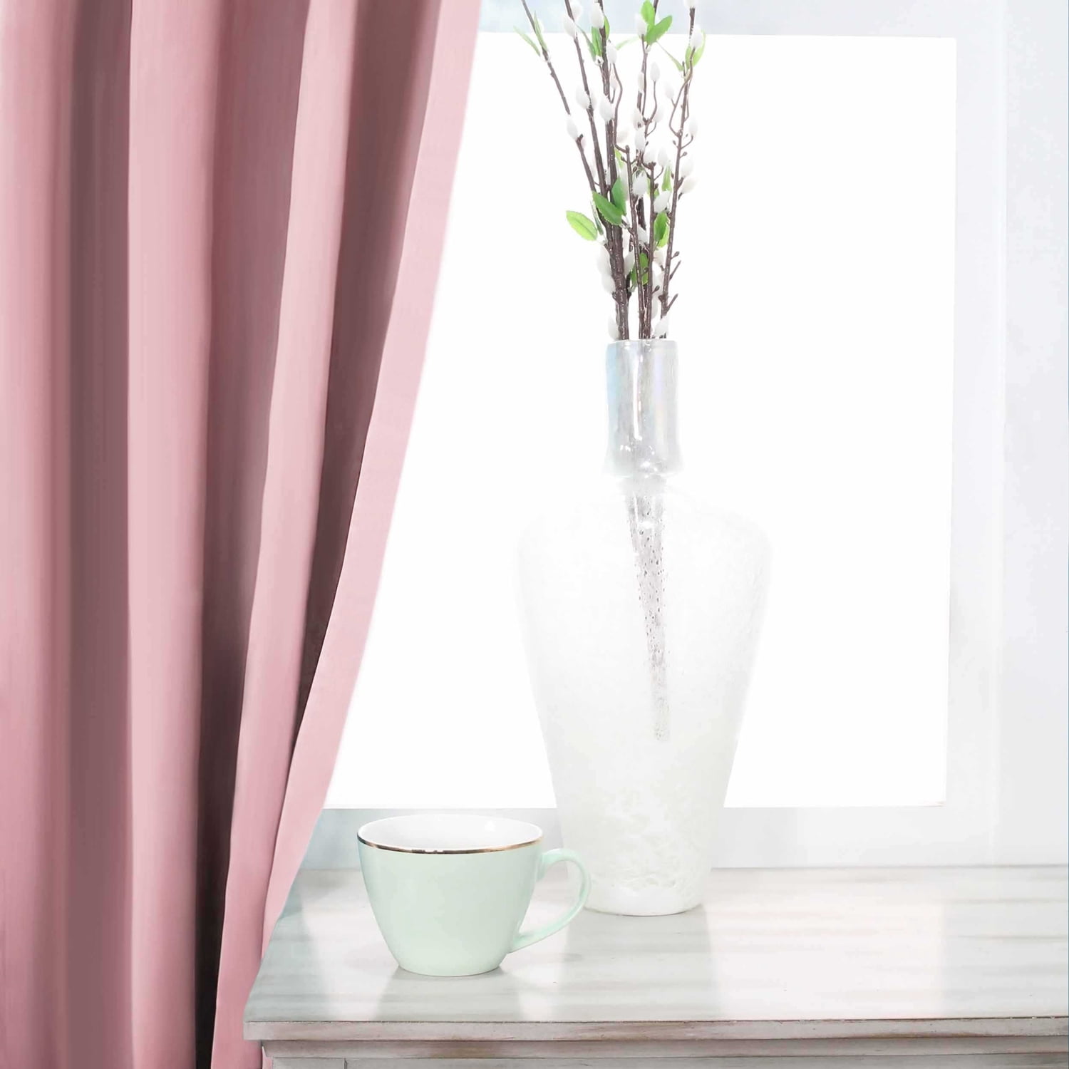 Superior Solid Blackout Curtain Set of 4, 52" x 84", Mauve Chalk