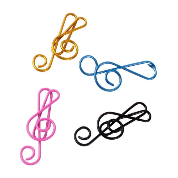 Clips en Papier, Hdtyyln 20 Pcs Clips en Métal Créatifs Style Notes Musicales Mignons Clips en Métal Assortis Accessoires de Bureau pour Marque-Page Bureau École Carnet Couleurs