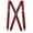 Red, variant on Mens Elastic x-Back Adjustable Clip-on Suspenders With Leather Trim - Black (Regular, 46" Long)