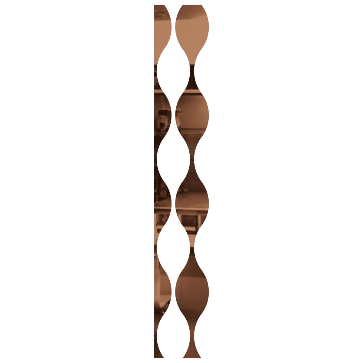 Ekena Millwork 94"H x 1/8"T Ozark Adjustable Acrylic Decorative Slat Wall Panel Kit, Bronze Mirror (contains 8 Slats + 1 Straight Edge Starter Slat)