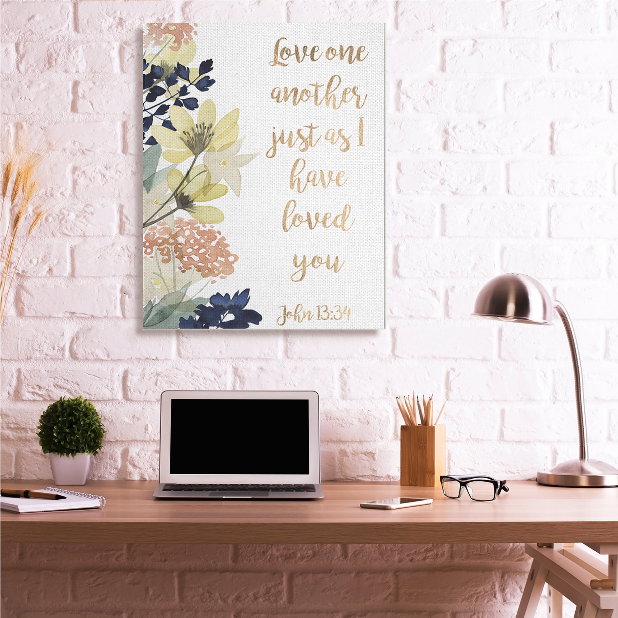 Stupell Industries Love One Another Proverbs John 13:34 Wildflowers,36 x 48,Designed by Studio W