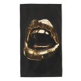 thumbnail image 1 of Fotbe Golden Lips Modern Sculpture Toalla Premium con Patrón, Toalla de Microfibra de Secado Rápido, Ligera y Altamente Absorbente (27.5x16in), Ideal para Uso Diario, 1 of 6