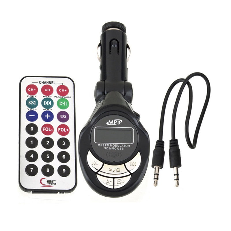 Car Music MP3 Player FM Transmitter Modulator Dual USB Charging SD MMC Remote