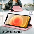 thumbnail image 4 of iPhone 12 Pro Wallet Case, iPhone 12 PU Leather Case with Stand Function Card Slots TPU Inner Shockproof Full Protection Flip Folio Cover Compatible with iPhone 12/12 Pro 5G 6.1" - Rose Gold, 4 of 8