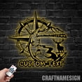 thumbnail image 3 of Craftnamesign Custom Nature Mountain Forest Metal Wall Art LED Light, Compass Large Adventure Sign, 3 of 5