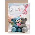 thumbnail image 1 of Tarjeta de felicitación Giftzie 4.º aniversario Osos enamorados, 1 of 7
