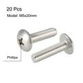 thumbnail image 2 of Unique Bargains Machine Screws, M5x20mm Phillips Screw, 304 Stainless Steel, Fasteners Bolts 20Pcs, 2 of 3