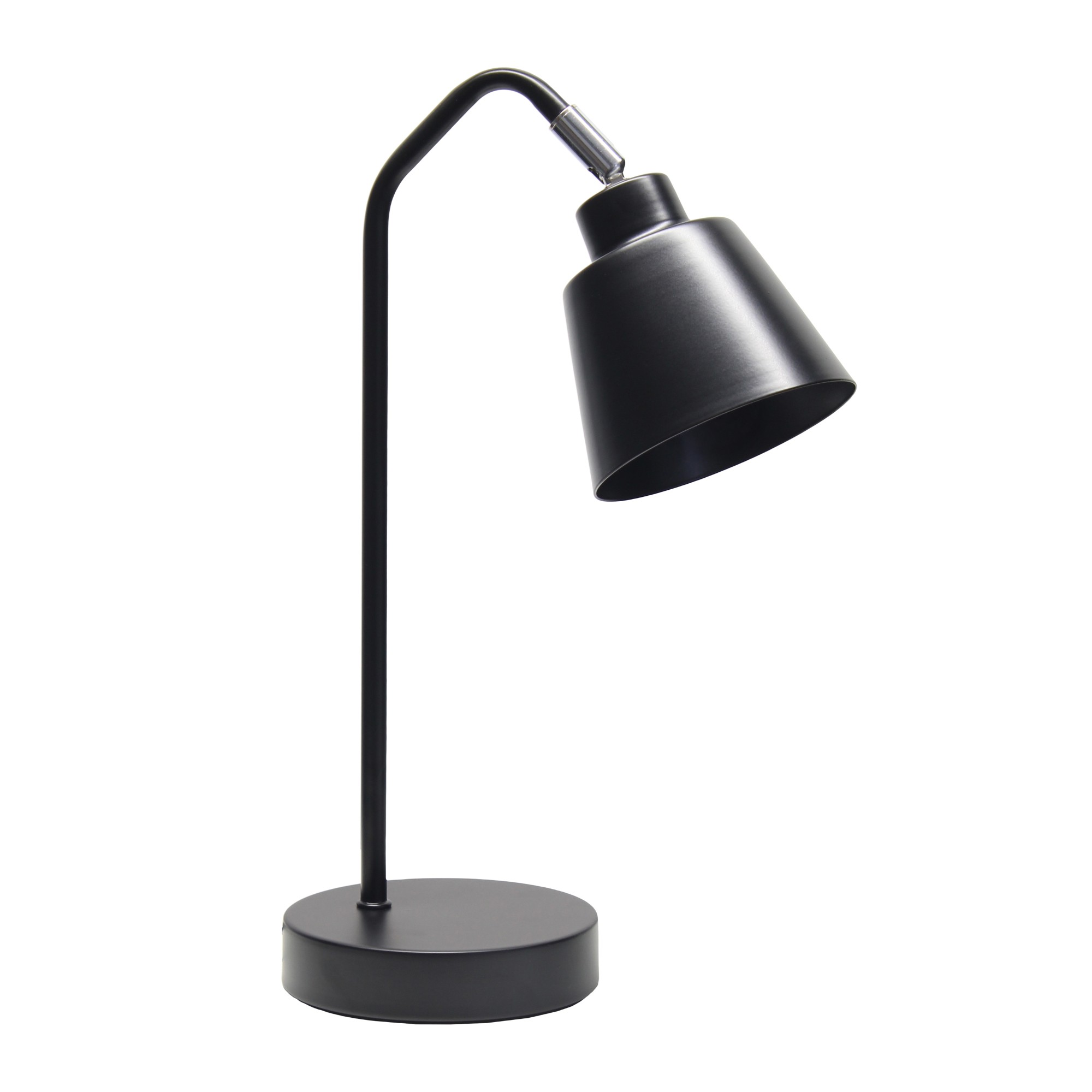 Mod Lighting and Decor Angled Arm Desk Lamp with Adjustable Cone Shade - 16" - Black