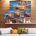 thumbnail image 3 of Beau Coucher de Soleil sur Mer Pier - Impression sur Toile Moderne, 3 of 4