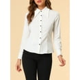 thumbnail image 5 of INSPIRE CHIC Women's Point Collar Long Sleeve Button Shirt, 5 of 6