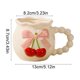 thumbnail image 3 of Taza de café de cerámica con cuchara para oficina o casa, asa cómoda, clásica blanca o beige, 13oz para bebidas calientes o frías, 3 of 6