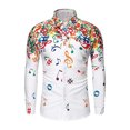 thumbnail image 1 of Camisas de verano para hombre nuevas de 2024, de moda e informales, de color sólido, con empalme, estampado, con botones de solapa, ropa de calle de alta calidad, 1 of 6