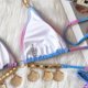 thumbnail image 4 of Traje de Baño Bikini estampado degradado Sin mangas Conjunto de bikinis de cintura alta Ahuecado Corte ajustado Cgtredaw Púrpura T S para Mujer, 4 of 7