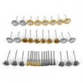 thumbnail image 1 of Juego de 36 cepillos de alambre de acero y latón con forma de copa plana y rueda de pulido, kit de herramientas rotativas, 1 of 13