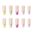 thumbnail image 3 of Uñas postizas largas francesas, uñas postizas brillantes de bailarina acrílica de ataúd para mujeres y niñas, 3 of 4