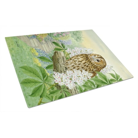 

Caroline s Treasures Tawny Owl Glass Cutting Board Large